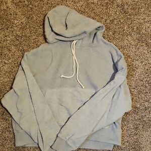 Light Gray Cropped Hoodie Sweater